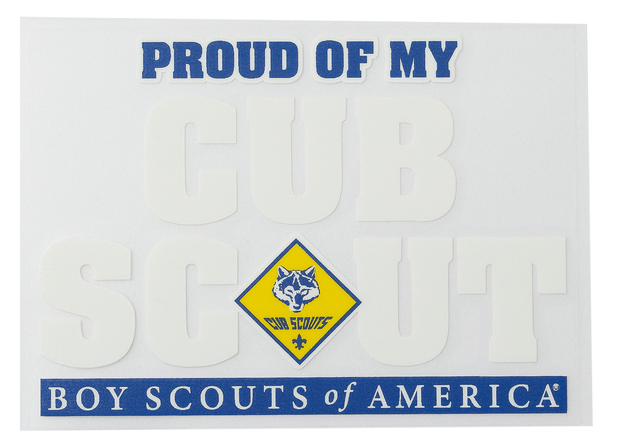 Cub Scout "Proud of My Cub Scout" Window Decal