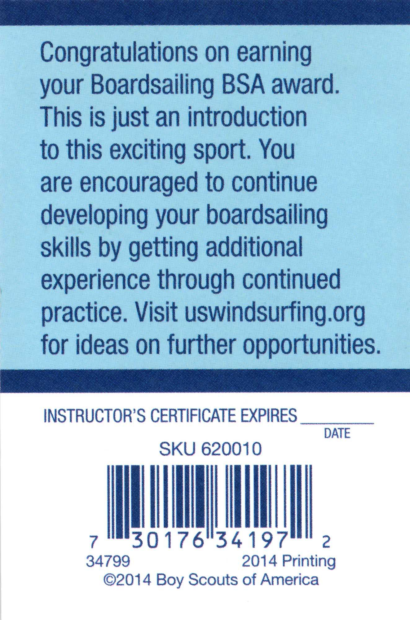 Boardsailing pocket certificate 2 Boardsailing pocket certificate