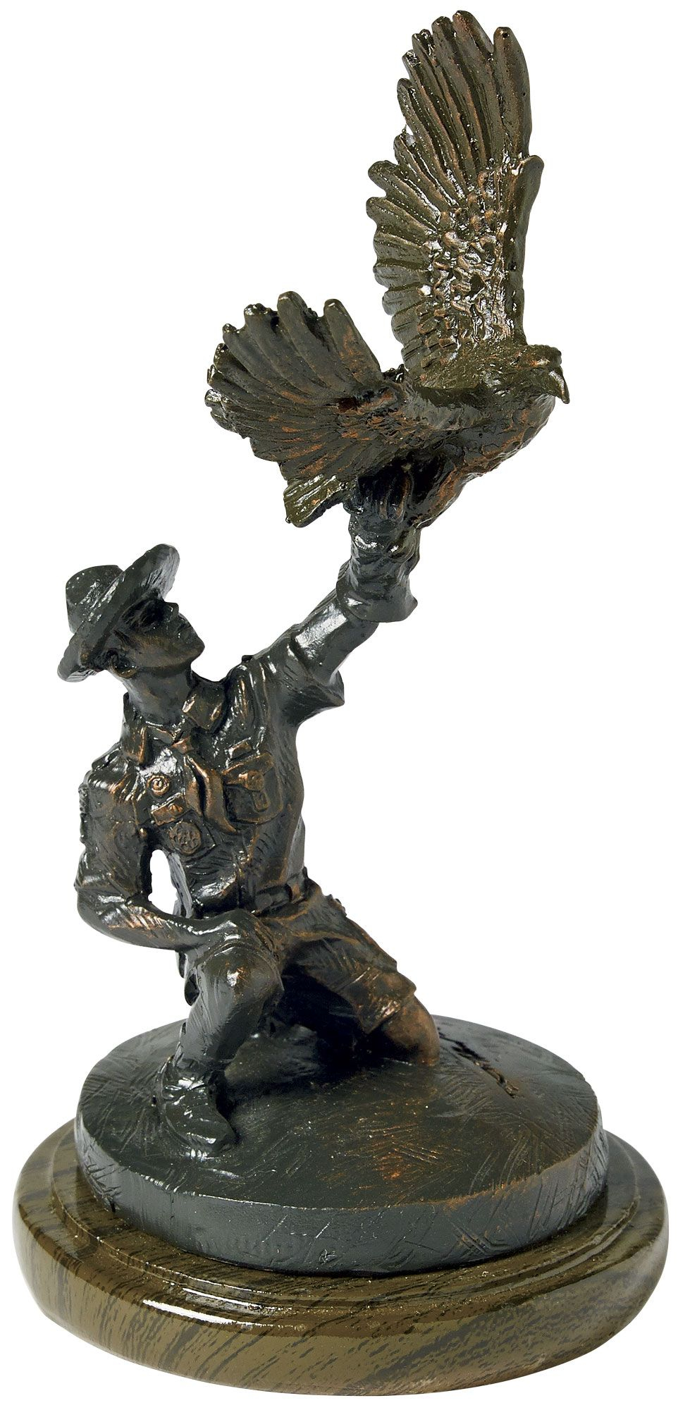 Scout with Eagle Resin Statue