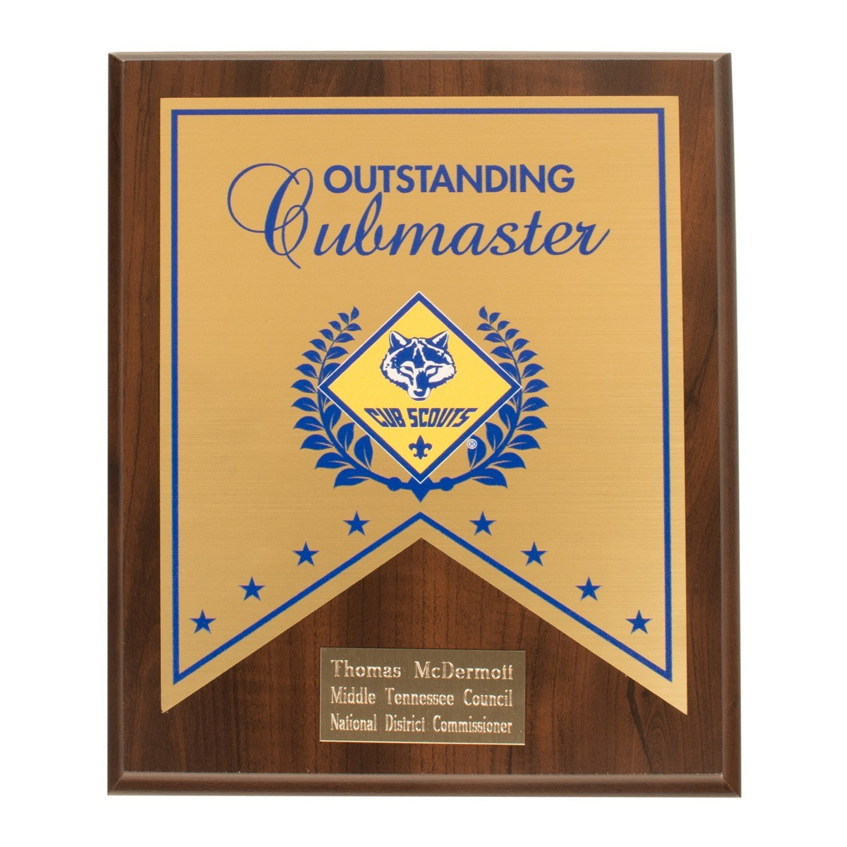Custom - Outstanding Cubmaster Recognition Plaque