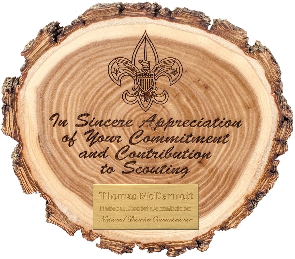Custom - Elm Wood Slice Appreciation Plaque